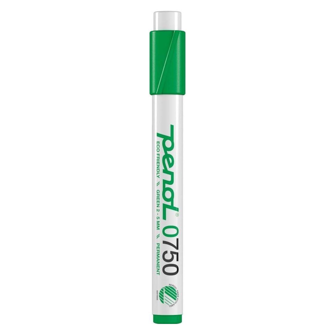 Penol Marker 0750 grøn 2-5mm skå spids permanent - (10 stk.) (10x) (12707504)