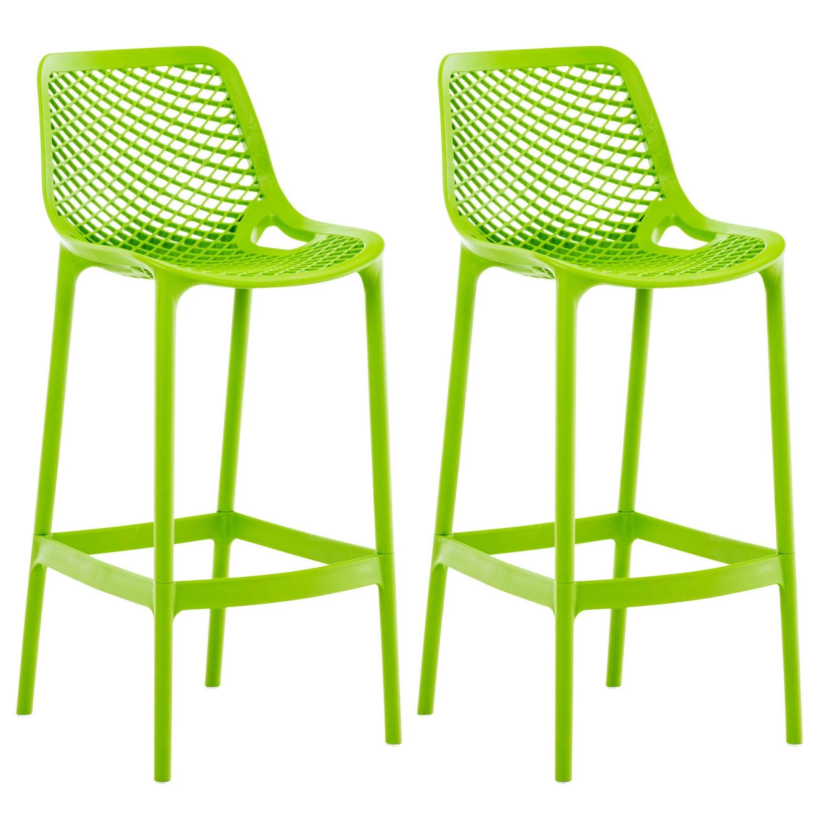 CLP Barhocker 2er Set Garten wetterfest Air, Gartenstühle mit Lehne, Tresenstühle wetterfest UV-beständig aus Kunststoff, bis 160 kg