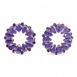 Lavender - Vintage Glass - Loop - Earrings