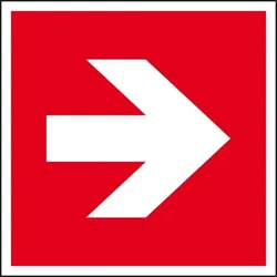 Schild I Brandschutzzeichen Richtungsangabe, Kunststoff, 200x200mm, ASR A1.3, DIN EN ISO 3864
