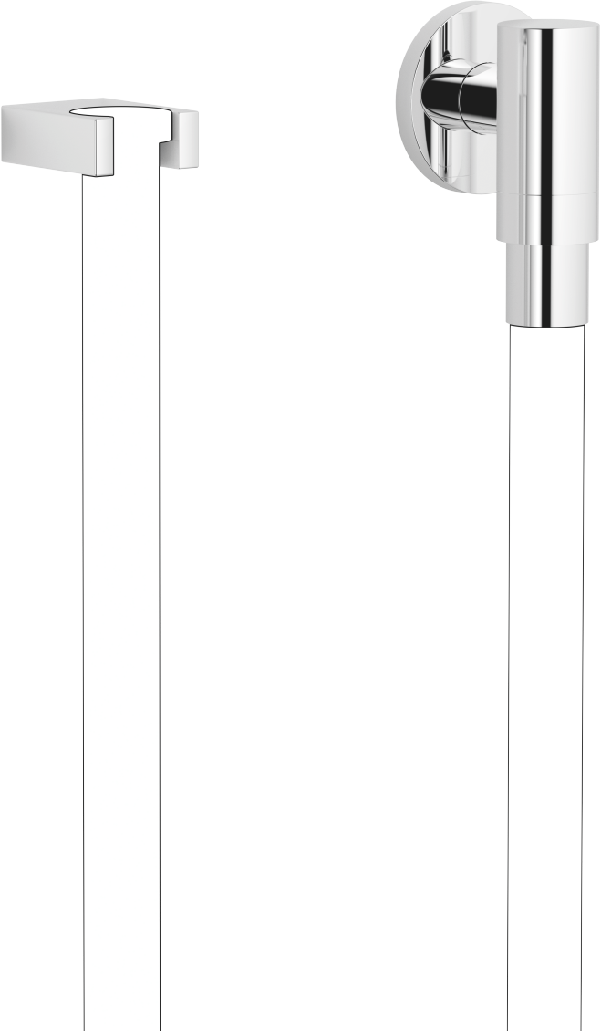 Dornbracht raccordement mural Kneipp WaterTube chromé, avec support de tuyau / rosace simple