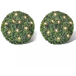 vidaXL Buchskugel Ø 27cm Buchsbaumkugel+2xSolar
