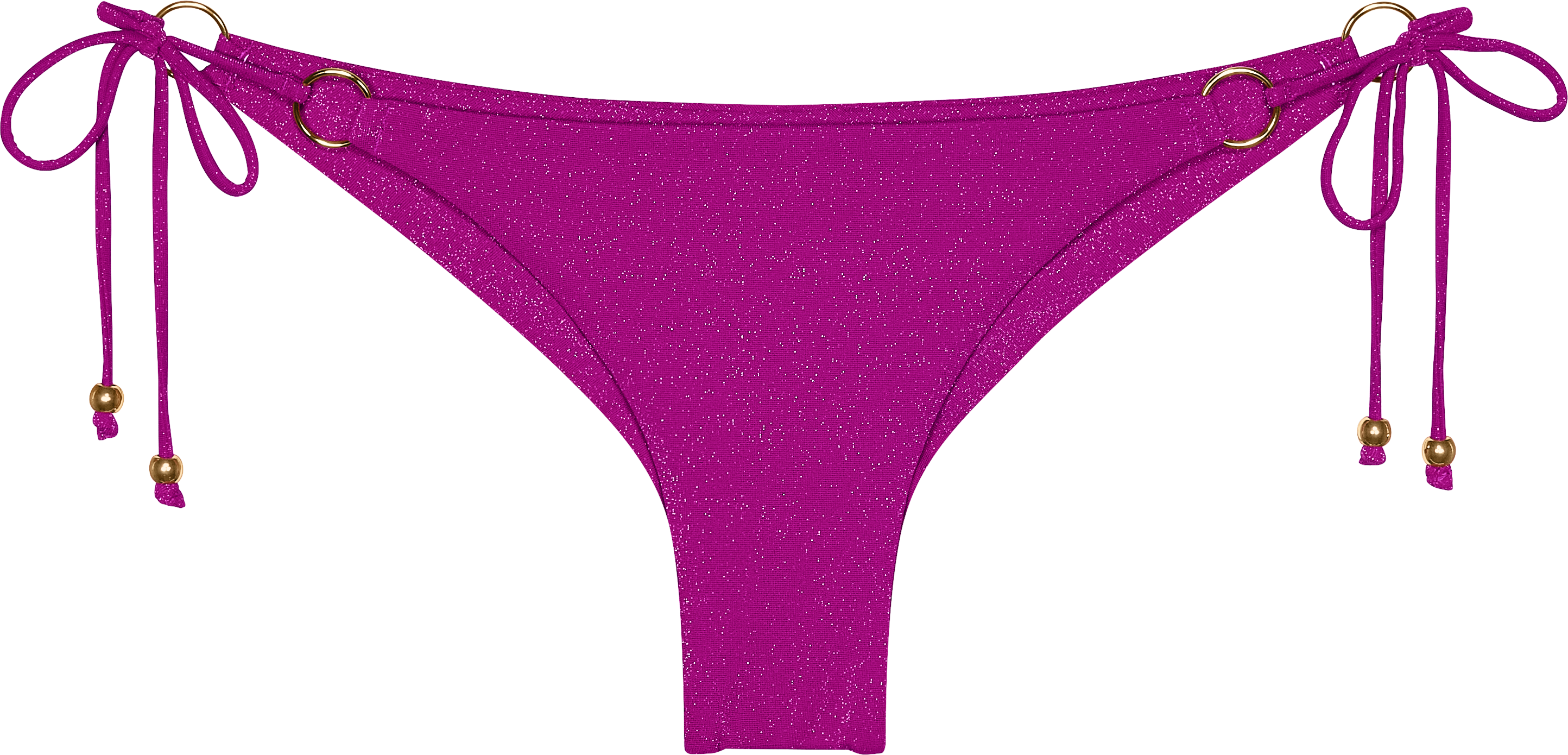 Bikini-Hose TRIUMPH "Summer Sunset Brazilian", Damen, Gr. 42, N-Gr, pink (raspberry juice), Glitzergarne;Microfaser, Obermaterial: 70% Polyamid, 16% metallisierte Fasern, 14% Elasthan, Badehosen Bikini-Hose, verstellbare Seitenbänder mit Metallperlen, Gli