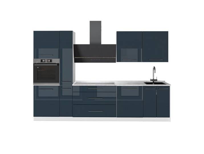 Cuisine Fame-Line 310cm sans PT Bleu foncé brillant/Blanc Vicco 64332