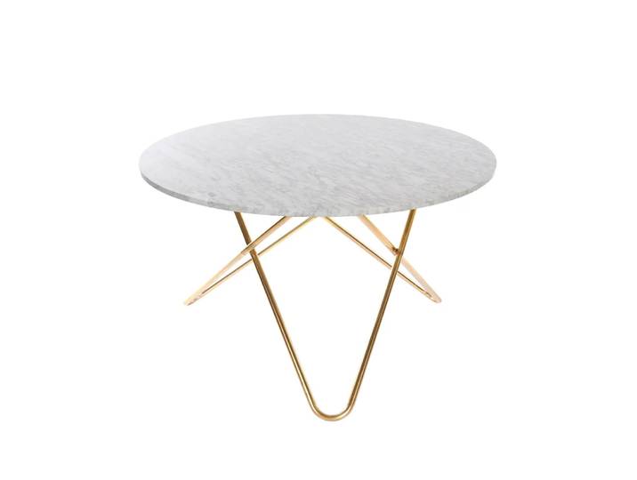 OX Denmarq Big O Table Esstisch Marmor carrara, Messinggestell