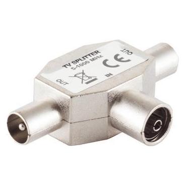 Shiverpeaks S/CONN maximum connectivity T-Verteiler, 2x Stecker und 1x Kupplung (75 dB, Antennenkabel) (83110)