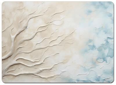 CounterArt Painted Coral Hardboard Placemats with Protective Cork Backing 4 Pack Layered Construction Heat Tolerant and Easily Wipes Clean