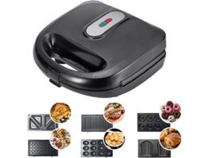 Gaufrier multifonction LANGTU- Croque Monsieur Gaufrier et Grill 6 en 1 - Beignets Madeleine - 750W nior