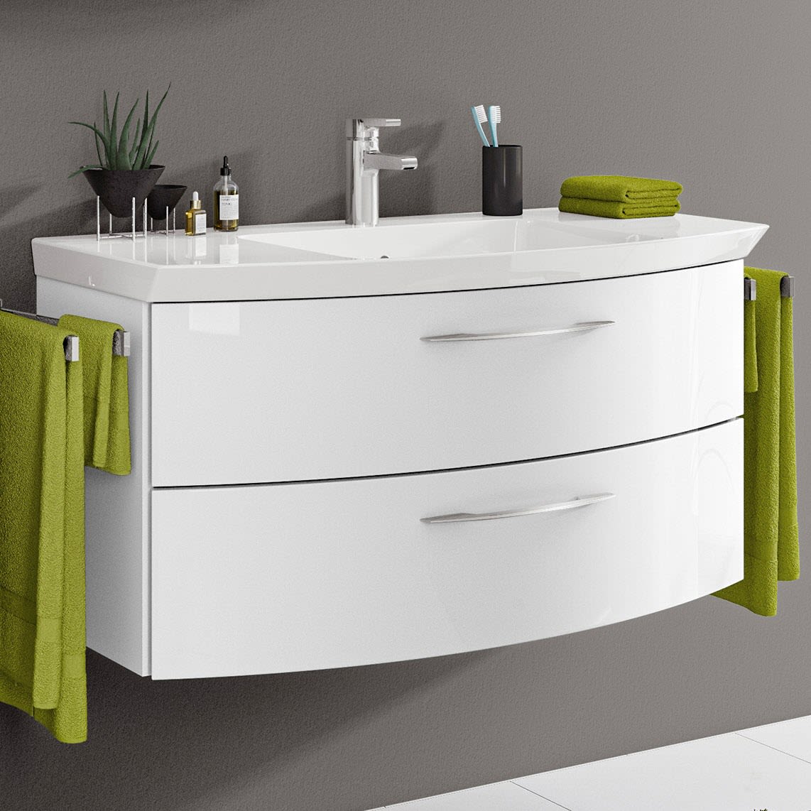 Pelipal Cassca Waschtischunterschrank 99 x 46,2 x 48 cm mit Griff C1, Badmöbel, CS-WTUSL02F10K25-C1-AN,
