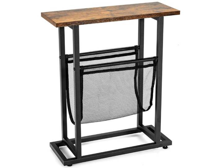 Table d'appoint étroite 48 x 18 x 54 5 cm porte-revues fonctionnel style industriel en fer