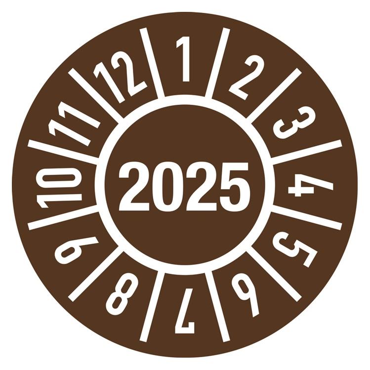 HP Autozubehör Einjahresprüfplakette Ø 15 mm Jahr 2025 mit Monaten Folie (102458)