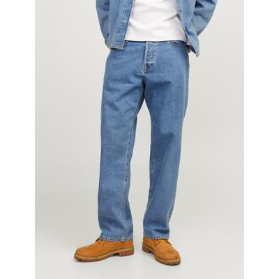 Relax-fit-Jeans JACK & JONES "JJIEDDIE mit hoher Taille und lockerer Passform", Herren, Gr. 32, Länge 32, blau (blau used), Denim/Jeans, Obermaterial: 100% Baumwolle, leichte Abriebeffekte, relaxed fit lang, Jeans, Baumwolle, relaxed fit