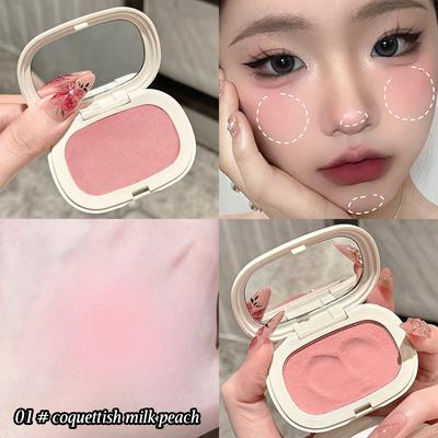 Youfap Market Long lasting Matte Blush Cream, Silky Texture With High Color Rendering, Natural Low Saturation Blush 01