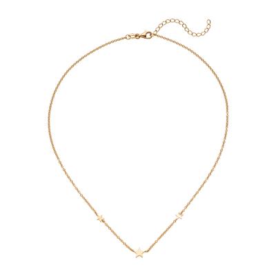 Collier JOBO "Kette mit 3 Sternen", gold (rosévergoldet), Halsketten, Damen, Silber 925 (Sterlingsilber), L: 43, Collier, 925 Silber 43 cm