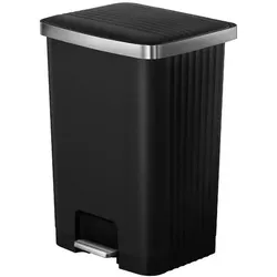 Treteimer EKO Hana 2 Abfalleimer 70 L schwarz Design Mülleimer aus Kunststoff ohne Inneneimer
