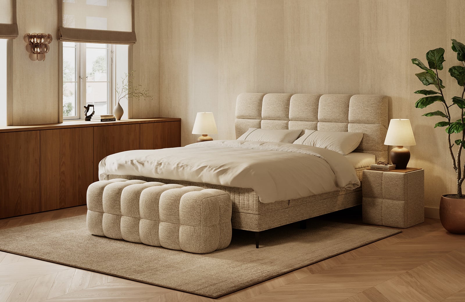 Swiss Sense Royal Solara Boxspring met opbergbox in beige