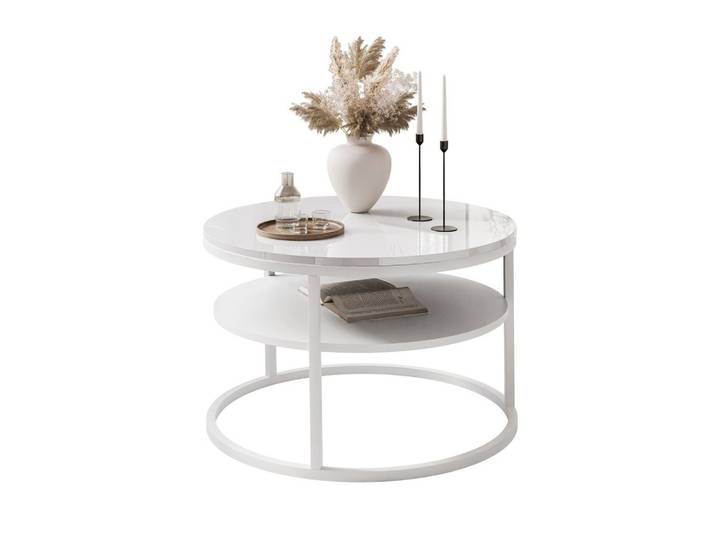 COUCHTISCH CIRI SLIM mit Regal Hochglanz