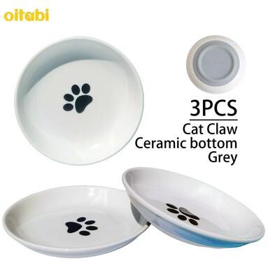 Uplifted Finds Oitabi Whisker Relief Ceramic Dining Set grey Cat Claw 3 Pcs