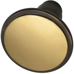 Marchesi, Türgriff + Türgarnitur, Knopfdrückerlochteil (Türknauf), flachform ø 55mm, Messing patiniert