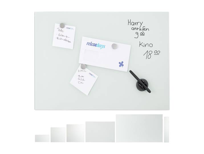 Glas-Magnetboard Weiss Weiss