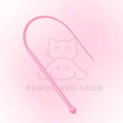 Uplift Essentials Simulated Mouse Tail Cat Teaser Interactive Silicone Play Toy With Bell pink