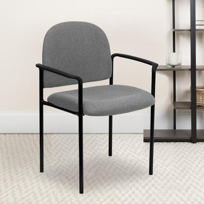Flash Furniture Comfort Stackable Steel Side Reception Chair with Arms