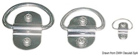 Osculati Mezzo anello snodato su piastra Anello snodato mm 28
