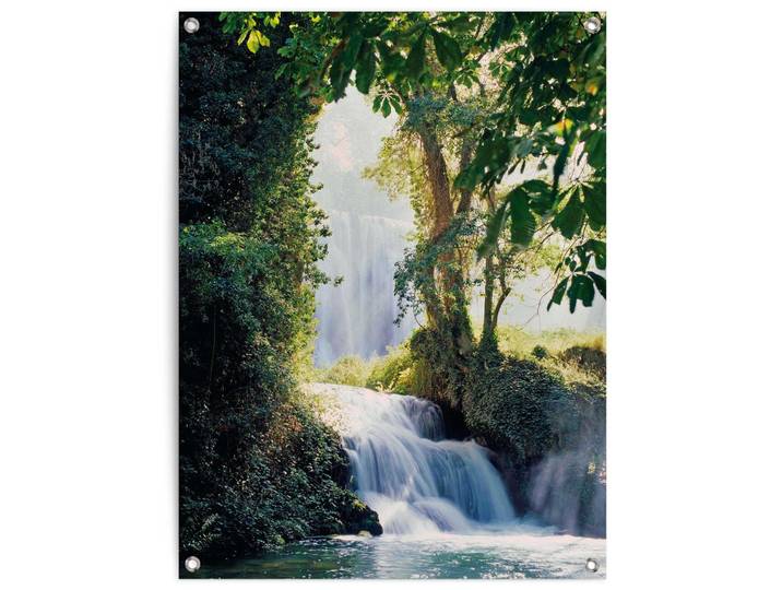 Poster REINDERS Wasserfall , grün (farbe bild(er): grün), B:60cm H:80cm T:0,1cm, Leinwand, Bilder, Poster, Outdoor für Garten oder Balkon