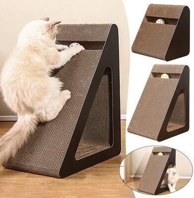 Uplift Picks Interactive Cat Scratching Board Ramp With Rotating Ball Toy And Furniture Protection Design small