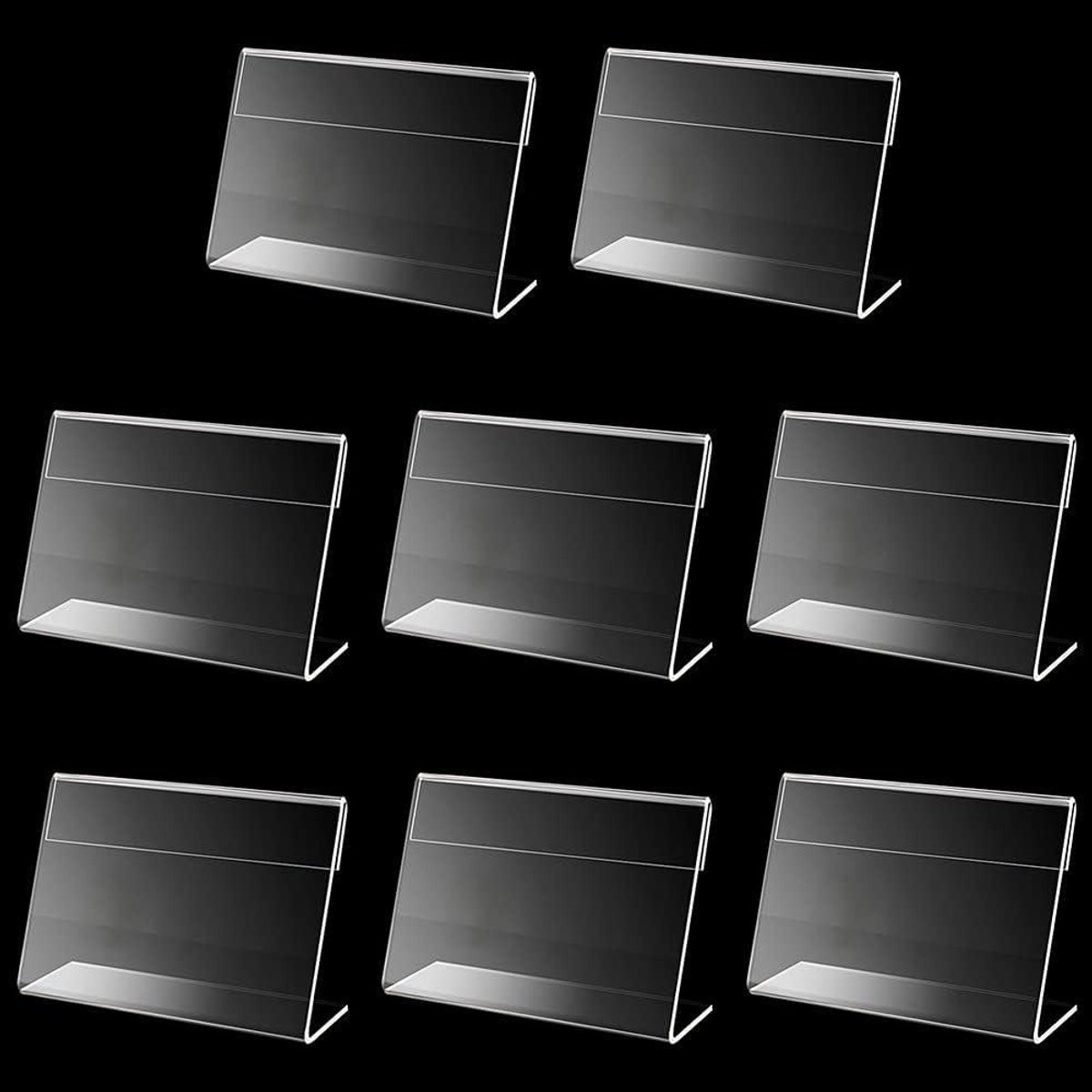 Set van 50 transparante acryl labelhouders voor prijskaartjes en informatievoorziening