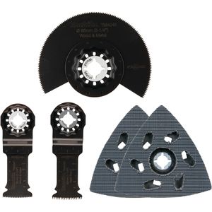 Makita Multifunktionswerkzeug-Zubehör Schreiner-Set, B-67511, Starlock, für Holz, Metall, Kunststoff, 5-teilig