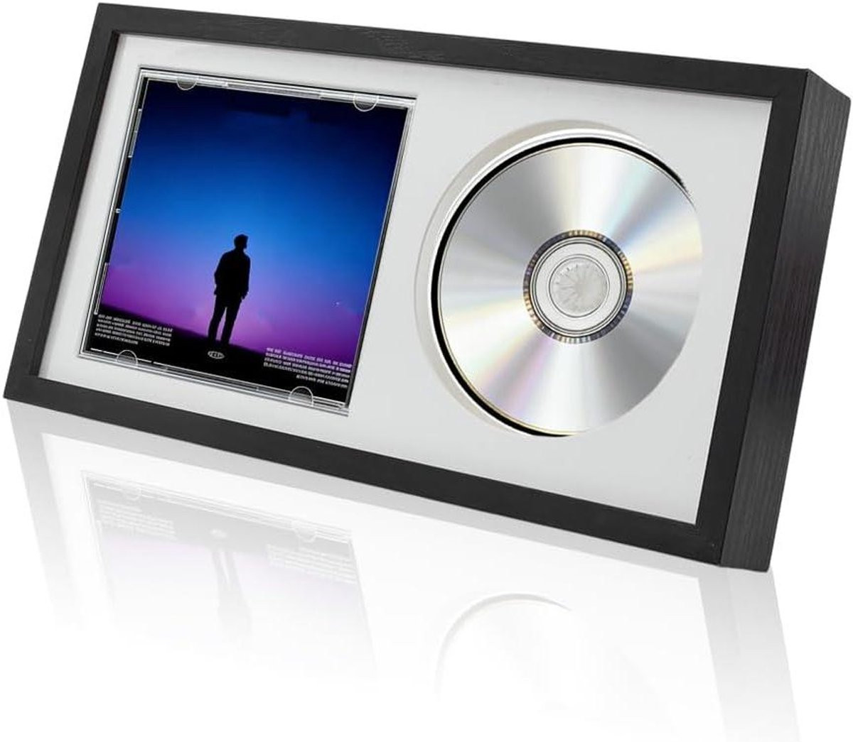 CD Display Lijst - Zwart - Album Frame voor Muziekcollectie - 34 x 11,7 cm