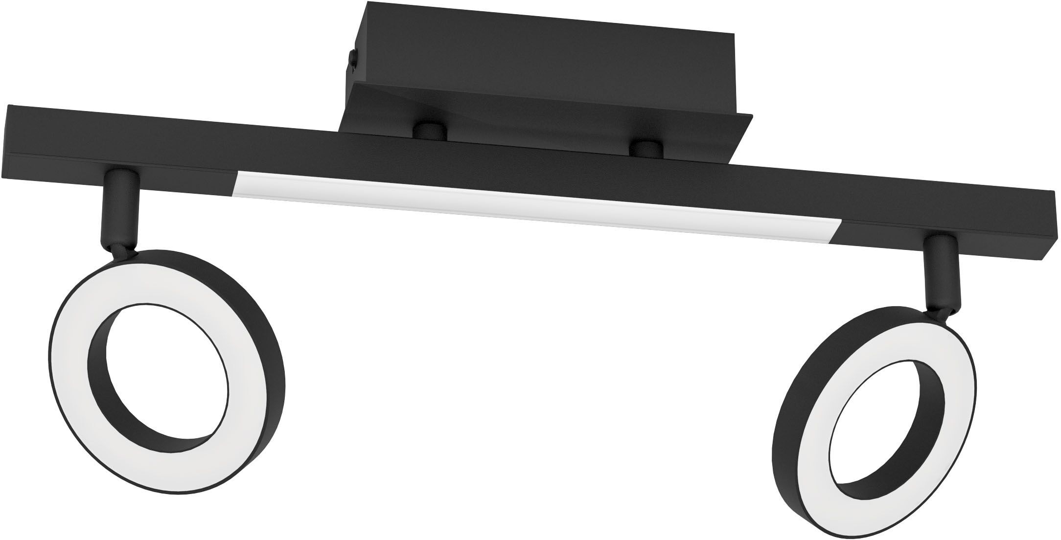 EGLO LED Deckenspots "CARDILLIO", schwarz, 3, H: 19,5cm, 1 Stk., Leuchten, Spot, warmweißes Licht, Wohnzimmer, Esszimmer, Küche, Flur, 38,5x8,5cm