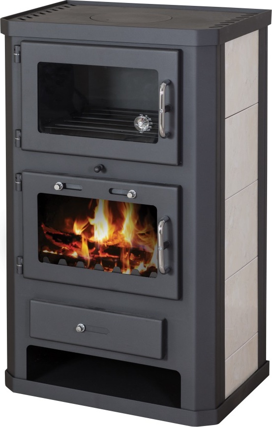 Kaminofen mit Backfach+Herdplatte Victoria Comfort KF Kachel - 10kW