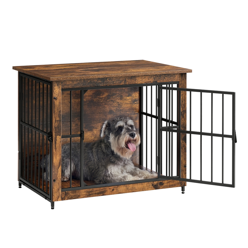 Feandrea Hundekäfig Möbel Indoor bis 20 kg 2 Türen vintagebraun PFC022KD01