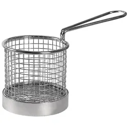 Gastronoble Olympia rundes Frittierkörbchen mit Stiel | Edelstahl | 9,5cm | 4 Körbchen