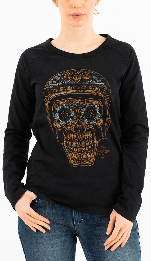 Rokker La Catrina Damen Langarmshirt C42008-XS