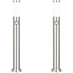 2er Set Stand Leuchte Außen Balkon Beleuchtung Edelstahl Bewegungsmelder IP44