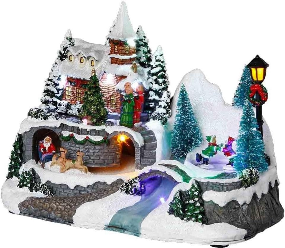 Verlicht Kerstdorp met Beweging voor Binnen
