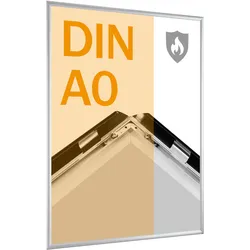 9 Brandschutzrahmen A0 mit PET Deckelblatt | silber, Aluminium