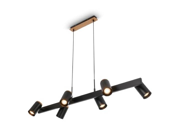 BRILONER - Suspension luminaire\, orientable\, 6x GU10 douille\, plafonnier\, suspension d'éclairage intérieur\, luminaire chambre\, cuisine\, 110x24\,9x120 cm\, noir-bois