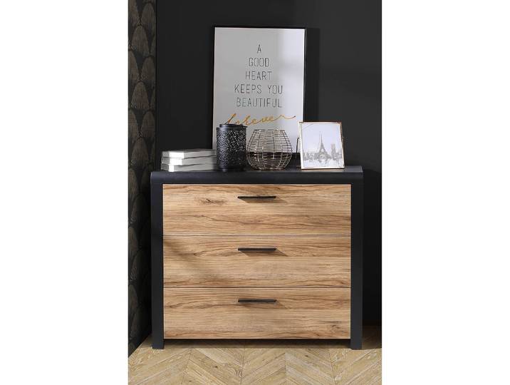 Kommode Franken 101 x 88 x 41cm Schwarz/Braun