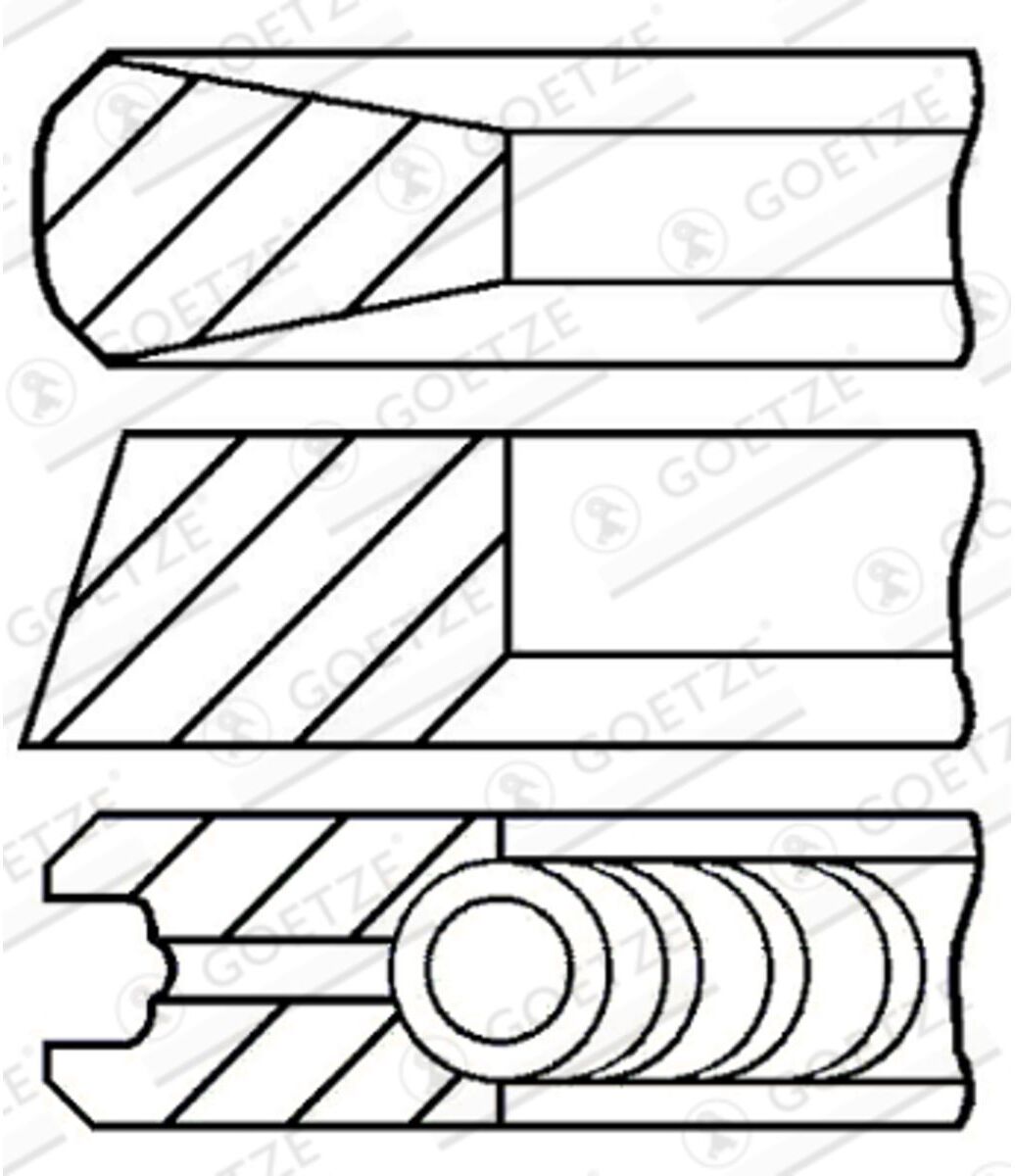 Engine Kolbenringsatz GOETZE 08-135300-00