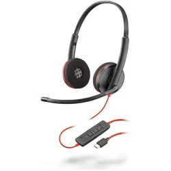 HP Poly Blackwire C3220 (Kabelgebunden, USB-C, Skype), Office Headset, Schwarz