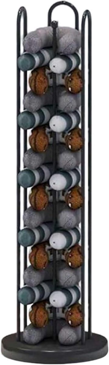 Zwart stalen kussen opbergrek voor professionele presentatie, Hoogte: 150 cm