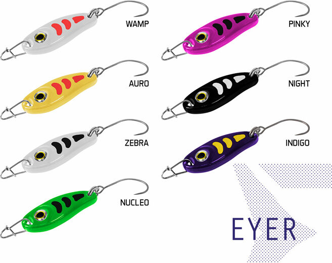 Cuillère ondulante Delphin EYER 3g ZEBRA Hook #8 Silver, Gray, Purple, Gold 3g ZEBRA Hook #8
