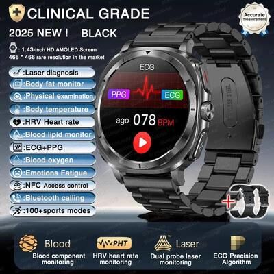 Inspire Select 2025 AMOLED ECG Smart Watch Bluetooth Call NFC Fitness & Wellness Tracker black Steel 2a