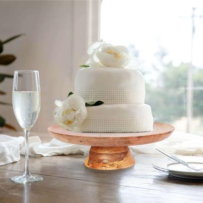 INOX artisans Brielle Mango Wood Cake Stand