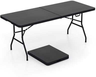 Costway Portable Folding Camping Table with Carrying Handle-Black