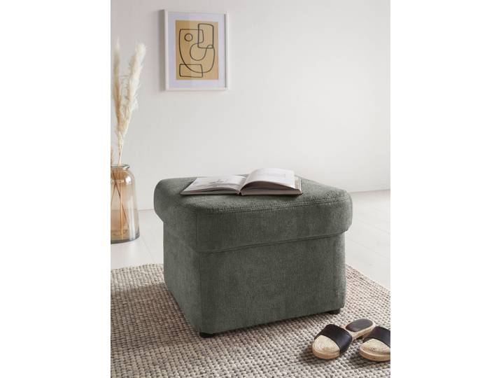 Hocker, Luxus-Microfaser, Dunkelgrün, 57×41×57 cm, Modern, Domo-Collection